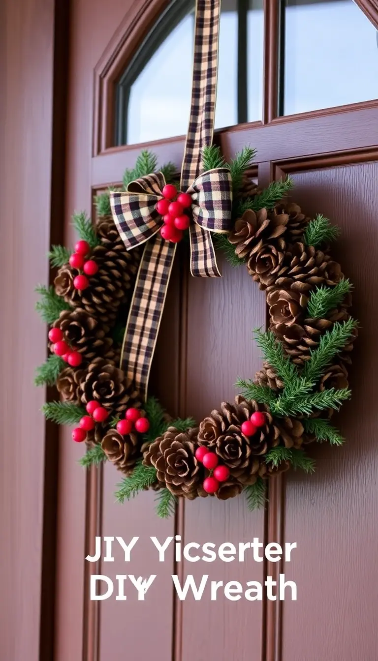 1. Rustic Pine Cone Wreath