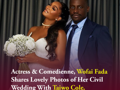 Actress & Comedienne, Wofai Fada Shares Lovely Photos of Her Civil Wedding With Taiwo Cole (Photos)