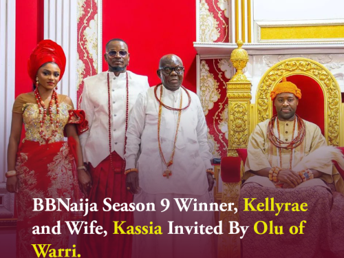 BBNaija Season 9 Winner, Kellyrae and Wife, Kassia Invited By Olu of Warri (Photos)