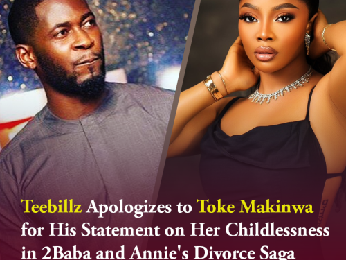 Teebillz Apologizes to Toke Makinwa for His Statement on Her Childlessness in 2Baba and Annie's Divorce Saga