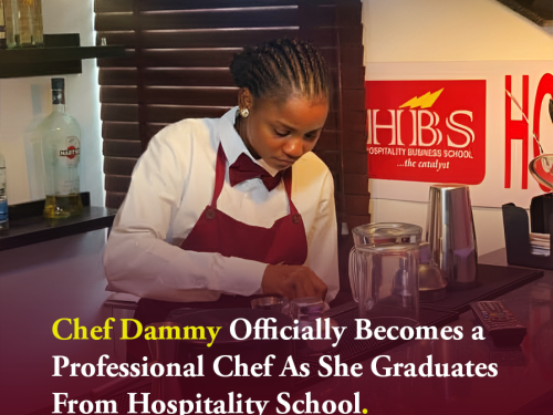 Chef Dammy Officially Becomes a Professional Chef As She Graduates From A Hospitality School