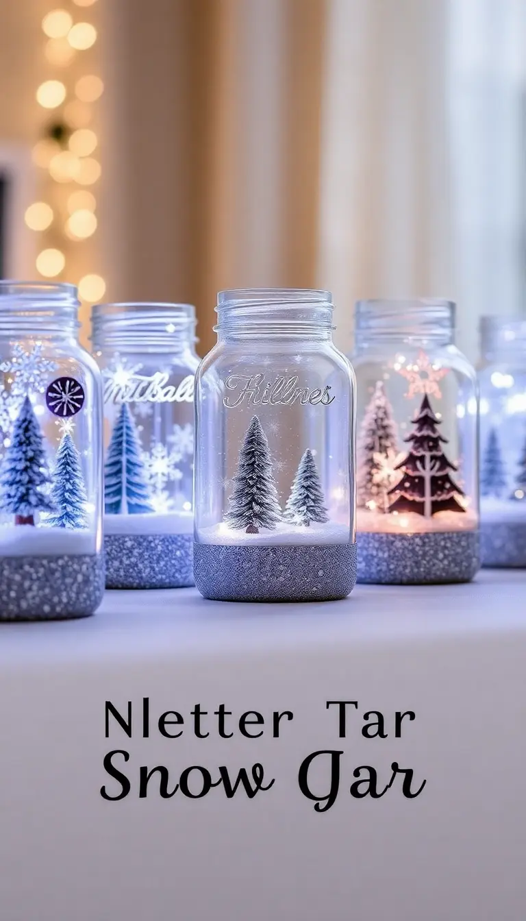 16. Glittered Mason Jar Snow Globes