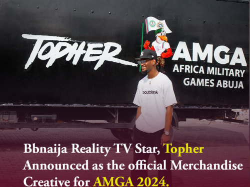 Bbnaija Reality TV Star, Topher Announced as the official Merchandise Creative for AMGA 2024.