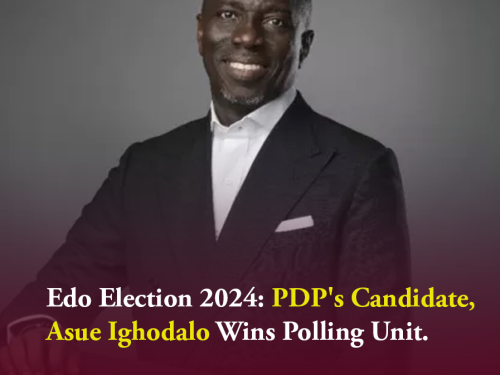 Edo Election 2024: PDP's Candidate, Asue Ighodalo Wins Polling Unit