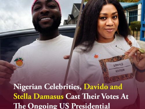 Nigerian Celebrities, Davido and Stella Damasus Cast Their Votes At The Ongoing US Presidential Election (Photos)