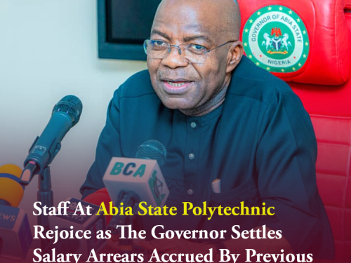 Staff At Abia State Polytechnic Rejoice as The Governor of Abia State Settles Salary Arrears Accrued By Previous Governments (Video)