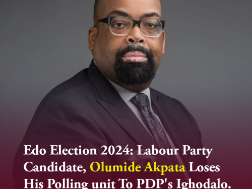 Edo Election 2024: Labour Party Candidate, Olumide Akpata Loses His Polling Unit To PDP's Ighodalo.