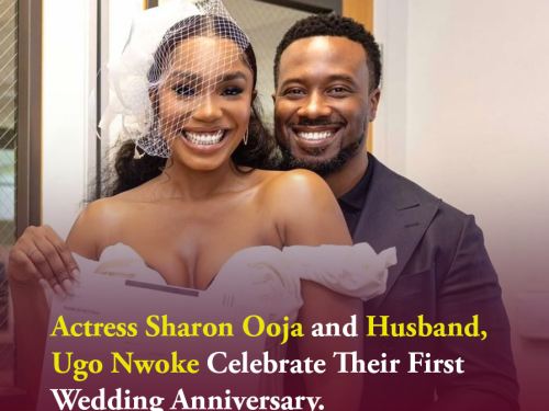 Actress Sharon Ooja and Husband, Ugo Nwoke Celebrate Their First Wedding Anniversary.