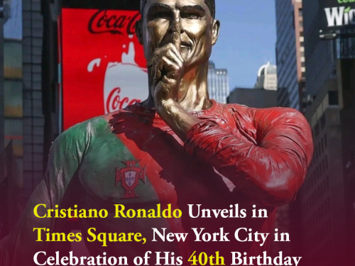 Cristiano Ronaldo Unveils in Times Square, New York City in Celebration of His 40th Birthday (Video)